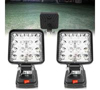 2 lámparas para Makita: Nizirioo 18 V, 27 W, lámpara de trabajo LED inalámbrica, foco LED multifuncional, lámpara de taller portátil para interior, exterior, camping [clase energética