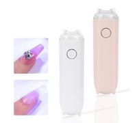 2 lámparas portátiles USB para curar uñas, recargables de mano, ABS, 230 mAh