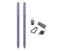 2 lápices capacitivos para Samsung Galaxy Note 8 Note8 Stylus Touch S Pen de repuesto + puntas/pluminas+pin de expulsión + adaptador micro USB a tipo C, color gris orquídea