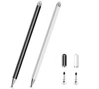 2 lápices capacitivos para tablet Android 15/14/tablet infantil S Pen compatible con iPad iOS Pencil universal de alta sensibilidad (blanco + negro 2)