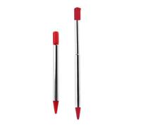2 lápices capacitivos retráctiles de metal rojo, compatibles con Nintendo 3DS