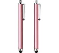 2 lápices capacitivos rosa para teléfono inteligente, punta de silicona para dispositivos de pantalla táctil, compatible con tabletas, teléfonos móviles, portátiles, iPad, Android, Kindle Fire