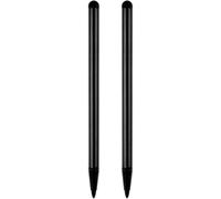 2 lápices capacitivos universales para pantallas táctiles, compatibles con iPad, iPhone, Samsung Galaxy, teléfonos inteligentes y tabletas, accesorios negros