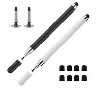 2 lápices Tablet universales Punta Disco + Silicona para Dibujo y Oficina