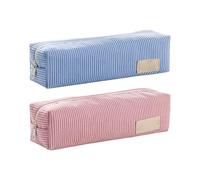 2 Lápiz Largo Casos De Pana, De Almacenamiento para Artículos De Papelería con Una Gran Capacidad, La Caja De Lápiz para Los Estudiantes, Simple Y Resistente, Rosa.