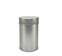 2 latas de té portátiles con tapa doble sellada, resistentes a la humedad, hojalata redonda, regalo creativo Para Té(Silver,M)