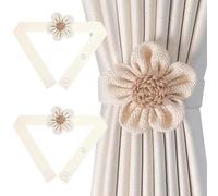 2 lazos para cortinas con motivos florales, elegantes lazos para cortinas, hermosos lazos para cortinas con motivos florales, lazos para cortinas grandes para el hogar y el estudio.
