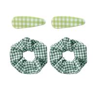 2 Lazos Para El Cabello A Cuadros, 2 Clips Para El Cabello A Cuadros, Lazos Para El Cabello Escolares Verdes, Accesorios Para El Cabello Para Niñas Y Mujeres