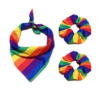 2 Lazos Para El Cabello Arcoíris, 1 Bufanda Arcoíris, Lazo Para El Cabello Para Niñas, Lazo Para El Cabello Con Cola De Caballo Para Niñas, Lazo Decorativo Para El Cabello Para Niñas