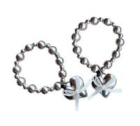 2 lazos para el pelo con lazo plateado y suaves y elásticos para coletas de caballo con forma de corazón, adornos para el pelo para todas las edades