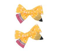 2 lazos para el pelo para el comienzo del colegio, para profesores, estudiantes, accesorios de regalo, con forma de lazo, para uso diario, para niñas, profesores, estudiantes, lazos para el pelo
