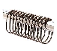 2 Lb. Depot Juego de Ganchos/Anillos Anchos para Cortina de Ducha, Acabado Decorativo de Bronce aceitado, Rodillos de fácil Deslizamiento, 100% a Prueba de Herrumbre, Juego de 12 Anillos