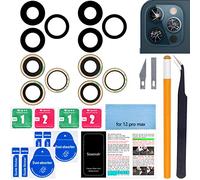 2 lentes de repuesto originales Soaosdr para cámara trasera para iPhone 12 Pro Max, 6.7 pulgadas, con adhesivo preinstalado, kit de herramientas de reparación y manual de instalación (idioma español