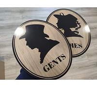 2 letreros de madera de roble, estilo retro, para el baño, ideal para pub, cobertizo, bar, oficina, hombre, cueva, hogar, señas de cocina, regalo de cerveza y cerveza