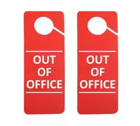 2 letreros de puerta de negocios con texto en inglés "Be Right Back Notice Office Be Back Soon" (Out of Office)