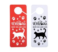 2 letreros divertidos para colgar en la puerta con texto en inglés «Welcome Hope You Like Cats/Dog» (texto en inglés)