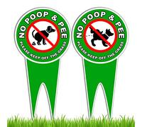2 letreros para patio, 12 x 6 pulgadas, de doble cara, Dibond No Pooping Dog para patio, letrero con texto en inglés "Keep off Grass", letrero con texto en inglés "Keep off Grass", letrero de no se