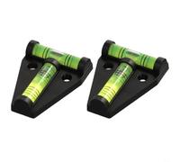 2 libélulas en forma de T para nivel de espíritu de alta precisión, plástico para taller, construcción, hogar, color negro y naranja, 58 x 43 mm (negro)