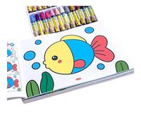 2 libros de actividades de dibujo para niños con 96 páginas de dibujos animados para colorear y 36 lápices de colores para el hogar, escuela, viajes, suministros de arte para niños