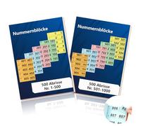 2 libros, números dobles 1-1000, números 14,8 x 10,5 cm, bloque numérico A6, marcas de armario con agujero, bloc de números dobles, tómbola suelta, tómbola numerada, rojo, naranja, amarillo, verde,