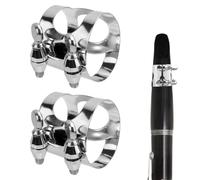 2 ligaduras de clarinete, ligaduras de metal de alta calidad para clarinete B Flat con tornillo ajustable, ligadura de boquilla para clarinete, fácil de usar, accesorios prácticos