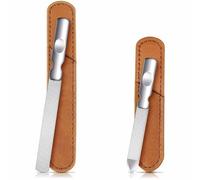 2 Limas de Uñas Profesionales de Acero Inoxidable - Doble Cara Gruesa/Fina para Manicura & Pedicura, Juego Duradero para Uñas Naturales & Artificiales