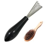 2 Limpiador de de - Rastrillo de alambre metálico eficaz, herramienta de limpieza para peine y, eliminación de cabello y polvo, accesorio práctico para el hogar y el salón