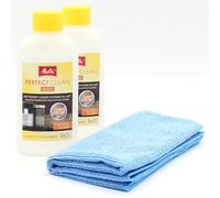 2 Limpiador del sistema de leche para cafeteras automáticas + paño de microfibra compatible con Melitta Barista TS Smart 6761416, Caffeo 6581404 - Máquinas de Espresso, Cafetera, Accesorios