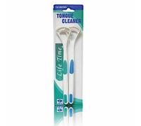 2 limpiadores de lengua de plástico raspador de lengua limpiador de lengua de plástico removedor de mal aliento cuidado bucal cuidado dental (azul y verde)