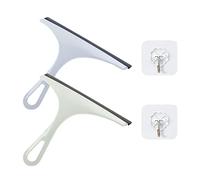 2 limpiaparabrisas de ventana, con 2 ganchos que no dejan marcas, herramienta de limpieza de espejos, limpiaparabrisas multifuncional de cristal de ducha con agujero para colgar, para coche, baño