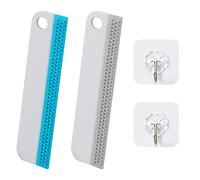 2 limpiaparabrisas y 2 Ganchos Transparentes, limpiaparabrisas, limpiaparabrisas de Ducha, limpiaparabrisas de Silicona Multiusos, sin Marcas, Adecuado para Ventana, Espejo, baño, Coche, Vidrio