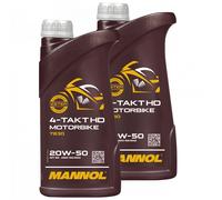 2 Litro Mannol Universal Aceite Motocicleta 4-Takt SAE 20W-50 HD Api Sl Harley