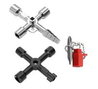 2 Llave Multifunción de 4 Vías para Contadores de Agua y Ascensores, Llave Utilidad Multifuncional 4-Puntas Llave Triangular para Servicios y Emergencias Apta para Uso Doméstico y Profesional (Set A)