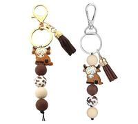 2 Llavero De Vacas De Dibujos Animados, Llavero Lindo, Llavero Creativo E Interesante, Cole De Embalaje Y Decoración.