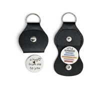 2 Llaveros Abrazo de Bolsillo, Acero Inoxidable Doble Cara con Funda de Piel Sintética, Regalo de Larga Distancia, Inspiración para Salud Mental, Ánimo para Pacientes de Cáncer, Hombres, Mujeres