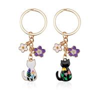 2 Llaveros Creativos para Gatos, Lindas Decoraciones De Jardín para Gatitos, Coles para Mochilas para Mascotas, Regalos para Niñas.