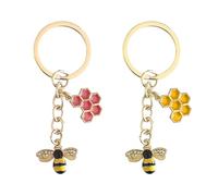 2 Llaveros De Abeja, Llaveros con Forma De Animal, Llaveros Creativos, Llaveros con Colgante De Panal, Dijes para Bolsos para Niñas, Lindas Decoraciones para Bolsos