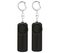 2 llaveros de alarma de seguridad personal, alarma de 130 dB con luz LED de doble función, material ABS, dispositivos de seguridad portátiles para emergencias, color negro
