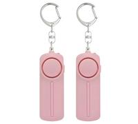 2 llaveros de alarma de seguridad personal, material ABS, alarma de 130 dB, doble función con luz LED, dispositivos de seguridad portátiles para emergencias, color rosa