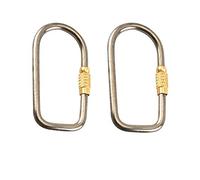 2 llaveros de Anillo en D con Tapa de Rosca, Llavero de aleación de Titanio, Ganchos para Acampar al Aire Libre, Hebilla Colgante para Botella de Cubiertos (Estilo A)