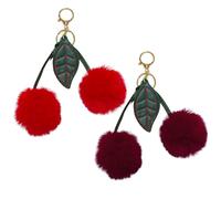 2 Llaveros De Cereza De Felpa, Dijes De Cereza Esponjosos, Dijes para Bolsos De Moda, Lindos Accesorios para Bolsos, Llaveros De Regalo Divertidos para Mujeres Y Niñas