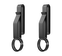 2 llaveros de cinturón resistentes con 4 llaveros de metal, llavero táctico de acero inoxidable para hombres negros para cinturones de 1.5 a 2.25 pulgadas de ancho para agencias de policía y bomberos