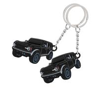 2 Llaveros de Coche Compatibles con Jeep, Llavero Negro Personalizado, Accesorios para Llavero, Abalorio Compatible con Ford Bronco, Regalo para San Valentín, Cumpleaños, Navidad, Aniversario