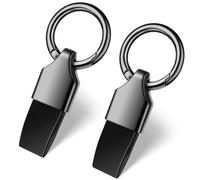 2 llaveros de cuero para coche, llavero pequeño universal con hebilla de aleación de zinc, llavero multifuncional para hombres y mujeres, Negro -, 3.1in