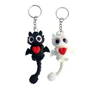 2 llaveros de dragón volador, bonito llavero, colgante de dibujos animados para amigos y parejas (blanco y negro), acogedor para regalo, decoración del hogar para niños