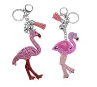 2 Llaveros De Flamenco con Diamantes, Llavero para Mujer, Llavero De Moda, Llavero Creativo De Animales