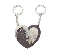 2 llaveros de madera con diseño de erizo de nutrias y animales de dibujos animados, con colgante de rompecabezas para amigos, parejas, erizos, 9 Perro melocotón, Talla única