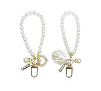 2 Llaveros De Perlas, Llaveros De Mujer, Pulseras De Perlas, Charms Coles, Llaveros De Amor De Concha, Charms De Perlas