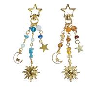 2 Llaveros Dorados Sun, Textura Metálica, Coles Personalizados, Adecuados para Guardar Llaves, Decoración De Bolsos (Azul, Naranja).