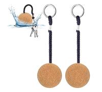 2 llaveros flotantes de corcho, 53 mm, bola de madera, accesorios para barco, vela, nadador, kayak, canoa, azul marino